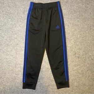 Adidas Kids Boys Black Joggers with Blue Accents Size 8